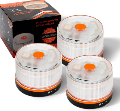 ✨Último día 70% de descuento | Luz de emergencia DarkFairy V16⚠️ Certificación DGT, grado de protección IP54, base magnética