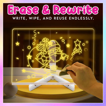 🎁Creative LED Light-Up Rewritable Acrylic Message & Drawing Board (13.8 x 10.3 inches) 🎨