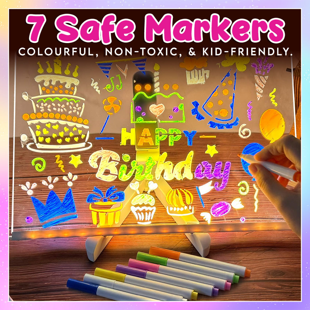 🎁Creative LED Light-Up Rewritable Acrylic Message & Drawing Board (13.8 x 10.3 inches) 🎨