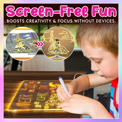 🎁Creative LED Light-Up Rewritable Acrylic Message & Drawing Board (13.8 x 10.3 inches) 🎨